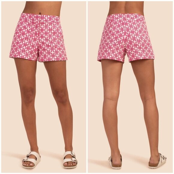 💕TRINA TURK💕 Corbin 2 Short ~ Bella Breezeblock Azalea Pink Print 10 NWOT - Picture 1 of 10